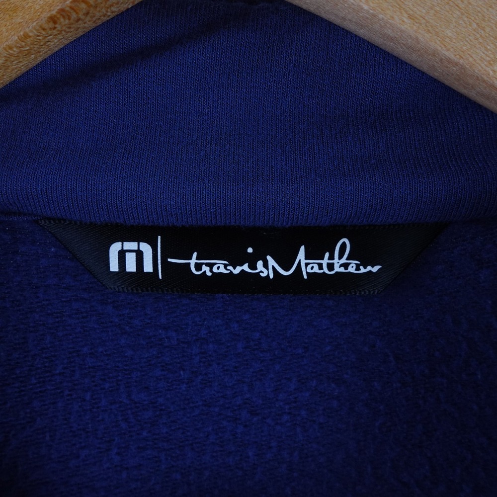 Travis Mathew Mens M Royal Blue Quarter Zip Pullover Cloud Golf Activewear Shirt - Picture 3 of 8
